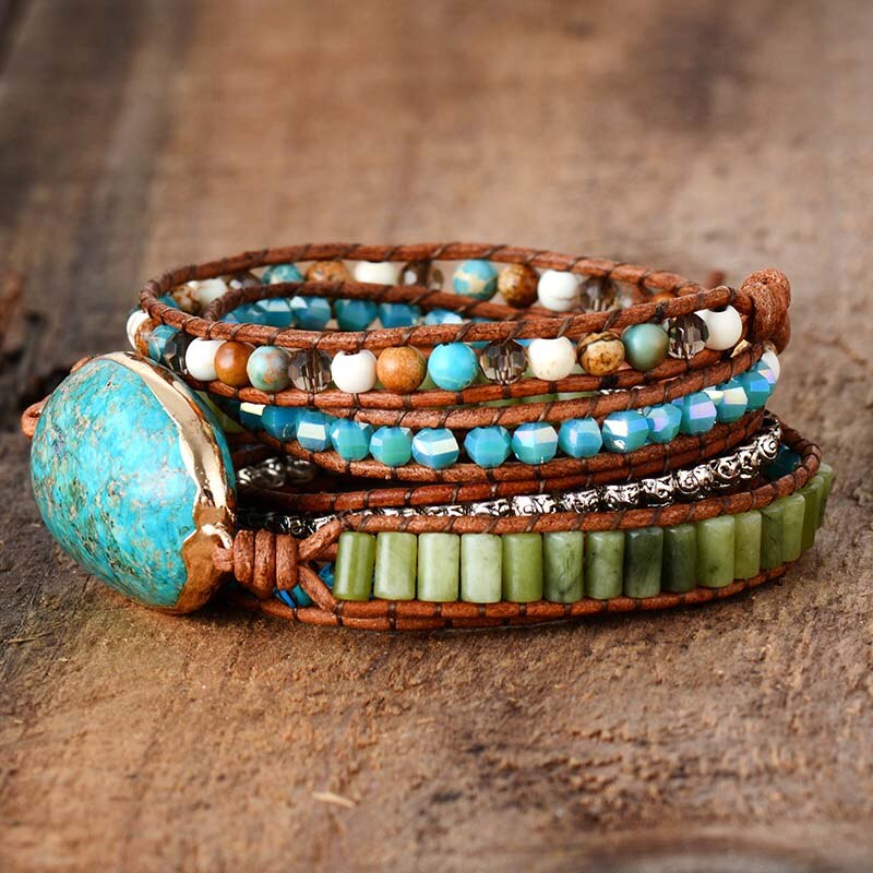 Ozean-Jaspis-Wickelarmband